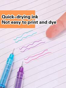 10pcs/12pcs Mixed Color Gel Pen, Simple Portable Gel Rollerball Pen For Office, School, Student Back To School