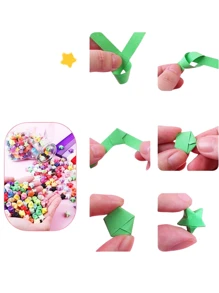 540 tiras de papel de origami de estrellas hechas a mano para tarjetas de regalo, decoración de fiestas, manualidades, estrellas de cinco puntas, papel para dibujar, papel rosado, kit de quilling de papel