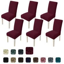 Ystyle Chair Covers With Backrest 4/6 Pieces, Stretch Chair Cover, Universal Chair Covers For Dining Room Kitchen, Washable Removable, Easy To Clean And Durable - Burgundy - View 9