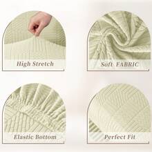 Ystyle Chair Covers With Backrest 4/6 Pieces, Stretch Chair Cover, Universal Chair Covers For Dining Room Kitchen, Washable Removable, Easy To Clean And Durable - Beige - View 3