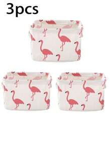 5/3/1pc Clothes Storage Basket, Wardrobe Organizer, Washable Fabric Storage Bag, Desktop Storage Basket, Office Desk Organizer, Foldable Debris Storage Basket With Handle, Cosmetic Storage Box, Home Organization, Foldable Fabric Storage Basket, Makeup Organizer Basket, Patterned Cosmetic & Miscellaneous Storage Basket