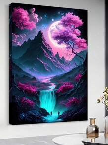 1 set Kit de peinture de diamant avec paysage de fleurs de cerisier, convient aux passionnés de DIY, décoration pour salon, chambre, cuisine, bureau, café, cadeau parfait et décoration - Multicolore - Voir 2