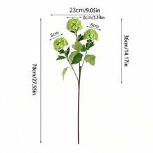 1pc Artificial Flowers, A Bunch Of Artificial Flowers With Three Flower Balls. Suitable For Wedding Ceiling Layout Simulation. Evergreen Scene Multi-Purpose, For The Scene Environment To Provide A Beautiful Atmosphere Simulation Bouquet Suitable For Home Decoration Business Occasions Office Meetings And Other Scenes - 白色 - 查看 2