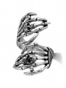 1pc Punk Vintage Skull Ring - Skull - View 3