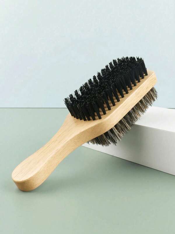 1pc Dual Side Beard Brush With Bristles Nylon Bristles ,Soft Bristle Hair Brush,Brush For Men And Barbers ,Oil Comb And Hair Brush ,For Men's Beard Care, Hair Styling, Cleaning Multifunctional, For Thick Coarse Hair ,Men's Hair Brush For Smoothing, Slick Back, Fades, Beards, 360 Waves To Style, Polish, Lay Down Hair To Create A Sleek Hairstyle For Women Men,Hair Clips,Hair Accessories