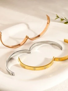 Vòng tay Zirconium Clasp cho nữ trang sức tay bằng thép titan cao cấp - Nhiều màu - Xem 7
