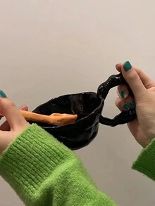 1 chiếc cốc gốm có tay cầm dài theo phong cách Bắc Âu, cốc cà phê American Latte thẩm mỹ chất lượng cao, cốc đựng nước uống gia dụng sáng tạo, đồ trang trí nhà cửa, quà tặng ngày lễ, quà tặng sinh nhật, đồ dùng cho bữa tiệc, quà tặng cho bạn trai/bạn gái - Nhiều màu - Xem 6