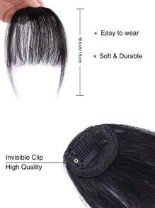 合成夹式刘海前片整齐黑棕色刘海假发片假发片刘海假发片夹式接发片女士日常佩戴