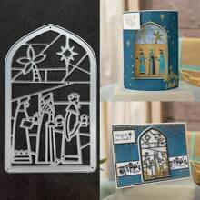 1pc Christmas Nativity Metal Die Cuts, Christian Cutting Dies Cut Stencils DIY Scrapbooking Decorative Embossing Paper Scrapbooking Card Making