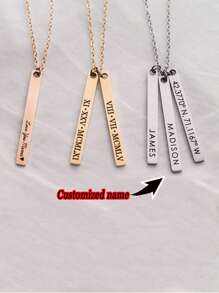 Collar personalizado con grabado de 1 a 3 nombres, collar con colgante de varios niveles, collar personalizado para mujer, regalo para aniversario, Día de San Valentín, cumpleaños, fiesta, Día de la Madre, Valentín - Oro rosa - Ver 12