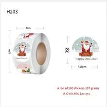 1 Cuộn 500 Miếng/Bộ Miếng Dán Trang Trí Quà Tặng Bóc & Dán Giáng Sinh, Nhãn Cảm Ơn Lễ Hội, Đồ Thủ Công Tự Làm - Giáng sinh màu đỏ - Xem 9