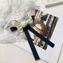 （1 件）优雅的山茶花胸针，用于装扮衣服，适合新年、派对场合，全年经典设计，配有蝴蝶结、水钻和珍珠，时尚配饰情人节情人节礼服配饰衣服别针包饰学校办公室配饰衬衫夹克珠宝圣诞节万圣节衣服别针有趣可爱的教师礼物服装配饰包饰 - 彩色 - 查看 7