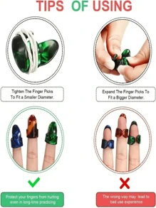 吉他和贝斯指拨 - 拇指和手指拨片，增强演奏体验