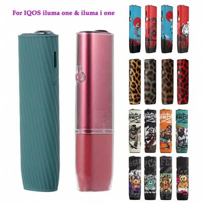 1 件，适用于 IQOS ILUMA ONE 的多色保护套，适用于 IQOS Iluma I One 的彩色防滑斜纹布配件硅胶/皮革/PC 材料，礼品包装袋礼品包装袋