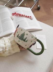 1 件 350ml 圣诞老人马克杯，圣诞树陶瓷杯，可爱圣诞树和圣诞老人陶瓷咖啡杯，圣诞礼物，节日礼物，适合圣诞节家庭聚会，晚餐，水杯，咖啡杯，早餐杯返校