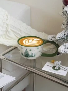 1 件 350ml 圣诞老人马克杯，圣诞树陶瓷杯，可爱圣诞树和圣诞老人陶瓷咖啡杯，圣诞礼物，节日礼物，适合圣诞节家庭聚会，晚餐，水杯，咖啡杯，早餐杯返校