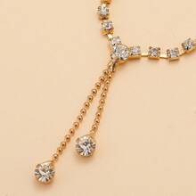 1pc Fashion Rhinestone Decor Anklet For Women For Foot Decoration Copper Jewelry - Rose Gold - View 5