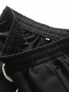 新款秋季男士字母印花抽绳休闲慢跑裤 - 黑色 - 查看 5