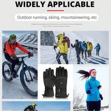 1 par de guantes de esquí con calefacción, guantes de moto de invierno cálidos, guantes de esquí y moto impermeables con calefacción, guantes de moto con pantalla táctil con batería, accesorios de protección para ciclismo de carreras, esenciales para conducir, regalo para hombres y mujeres - Multicolor - Ver 7