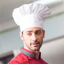 8PCS Chefs Hat Baker Professional Elastic Adjustable Adult Men Women Cook Cap - Burgundy - View 2