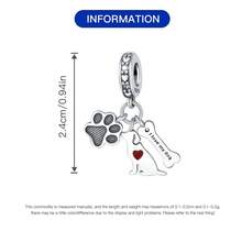 1 Chiếc Bùa Thú Cưng Bằng Bạc Sterling 925 Bùa Mèo Và Chó Trang Sức Cho Những Người Bạn Tốt Thích Hợp Làm Quà Tặng Cho Người Yêu Thú Cưng Thích Hợp Làm Vòng Tay Rắn Tự Làm Trang Sức Bùa Vòng Tay Nữ Phụ Kiện Đính Hạt Tự Làm - Bạc - Xem 7