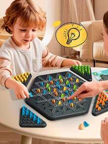 Connected Triangle Board Game, Kids' Interactive Chess Style Logic Thinking Training Toy - Multicolor - View 9