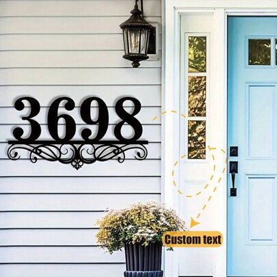 1pc Customized Metal Home Address Sign - Personalize Your Number, Weather-Resistant Outdoor Decor, Unique Yard Art, Metal Craftsmanship, Personalized Housewarming Gift, Valentine's Day, Valentine's Day Decor, Multi-Functional, Anti-Mold, Ornamental, Exquisite, Stylish, High-Quality, Adorable, Modern, Custom, Unique, Personalized, Ideal Gifts For Him, Ideal Gifts For Her, Her, Friends Kitchen, Dining Room, Bedroom, Office, Living Room, Home, Garden, Tea Room, For Anniversaries, For Birthdays, For Housewarming, For Graduation
