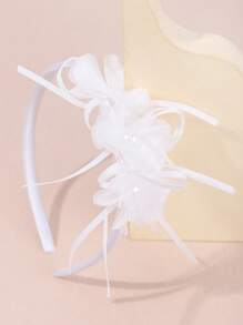 7/1pc Pear Mesh Hairbands Headband With Artificial Flowers, Cocktail, Wedding,Holiday Party Photo Shoot Dress Up Hair Accessories