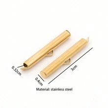 10pcs Stainless Steel Crimp End Beads Slide End Clasp With Chain Buckles Tubes Slider End Caps Connectors DIY Jewelry Accessories