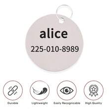 1 件个性化粉色宠物项圈，带白色水钻，柔软舒适，可定制宠物名称、联系信息、地址等，项圈上刻有文字，可防止宠物丢失，适用于大、中、小型犬