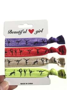 Bộ 4 Băng đô thể thao co giãn cho bé gái, Phụ kiện tóc, Quà tặng tuyệt vời - Nhiều màu - Xem 4