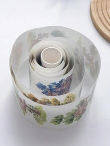 2M/Cuộn Băng keo giấy và mực màu PET, Tranh màu nước, Nhà sách đáng yêu, Băng keo trang trí sáng tạo thoải mái, Nhãn dán Sổ lưu niệm, Văn phòng phẩm thẩm mỹ - Nhiều màu - Xem 8