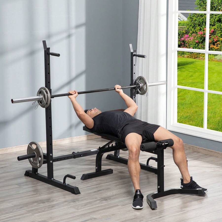 Barbell Squat Rack Stand HeavyDuty Strength Training Dumbbell Rack