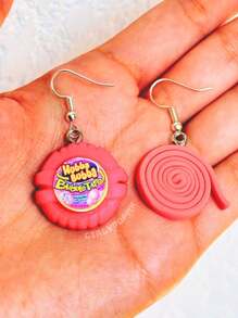 Pendientes / aretes de chicle colorido / aretes de dulces para niños HECHOS A MANO - Rosa - Ver 4