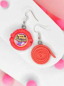 Pendientes / aretes de chicle colorido / aretes de dulces para niños HECHOS A MANO - Rosa - Ver 1