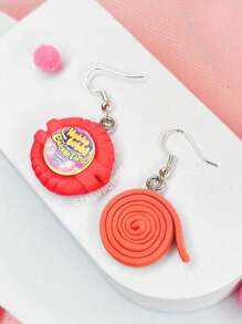 Pendientes / aretes de chicle colorido / aretes de dulces para niños HECHOS A MANO - Rosa - Ver 3