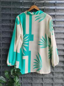 Women's Kimono Blouse Dune Cardigan Kimono Beach Cover-Up - 印花薄荷綠 - 查看 2