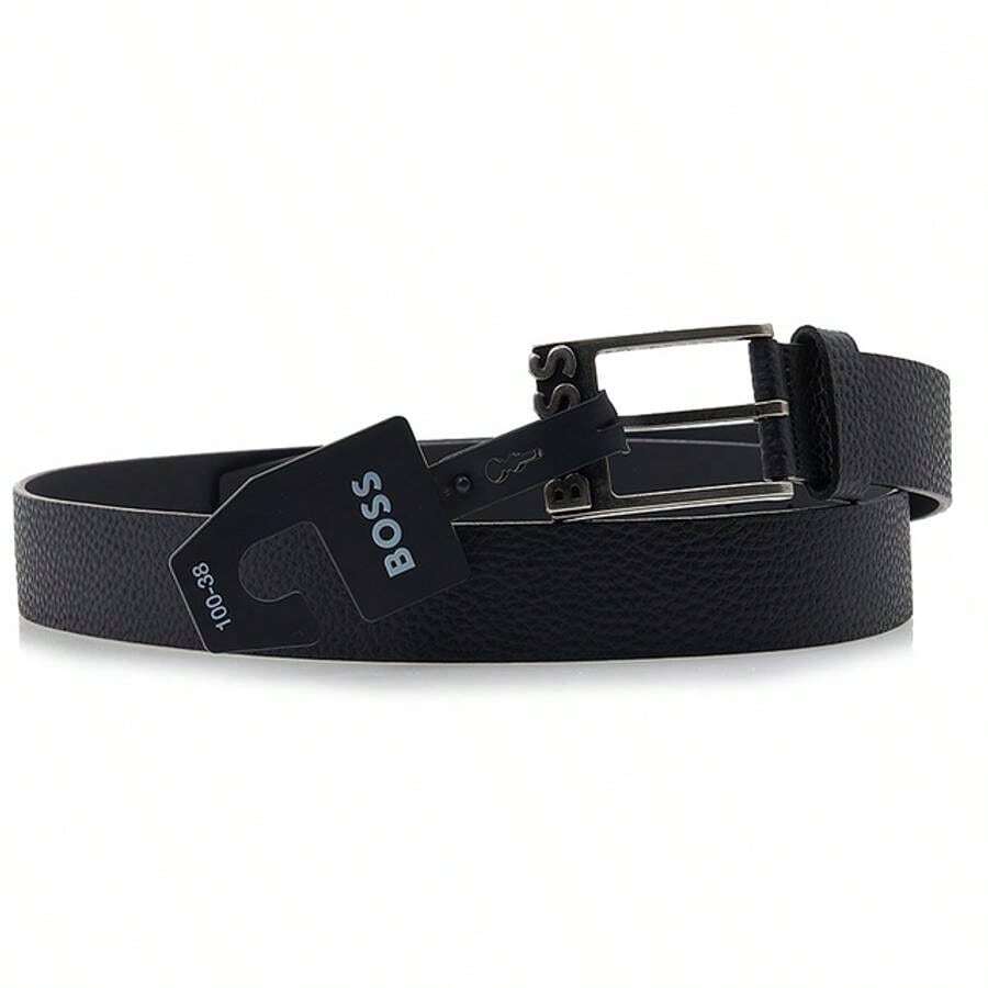 Hugo Boss Men's Buckle Logo Leather Belt Black SHEIN USA