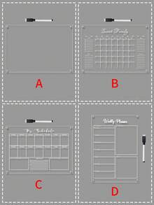 1 bảng tin Acrylic tái sử dụng cho văn phòng trường học, khung trưng bày kế hoạch hàng tuần/hàng tháng sáng tạo, bảng xóa khô - Nhiều màu - Xem 5