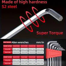 8 Pieces Allen Wrench Set - Metric And Imperial Sizes, L-Shaped Tools For Easy Pocket Carrying - Perfect For Outdoor Recreation/Bike Screw Camera And More