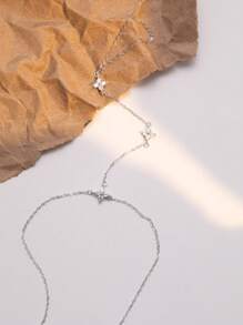 S925 Sterling Silver Bracelet Rhinestone Studded Women's Ring Chain Bracelet, Clover Flower Bracelet, Multi-Layer Stacked Jewelry Valentines