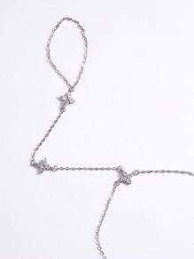 S925 Sterling Silver Bracelet Rhinestone Studded Women's Ring Chain Bracelet, Clover Flower Bracelet, Multi-Layer Stacked Jewelry Valentines