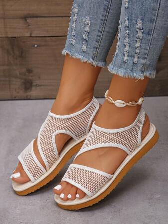 女士时尚网眼凉鞋，泡沫底，休闲百搭