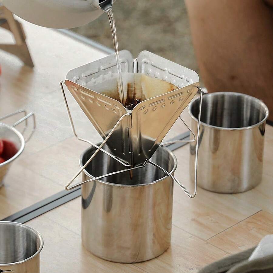 Outdoor Camping Portable Folding Funnel Coffee Drip Rack Filter Cup