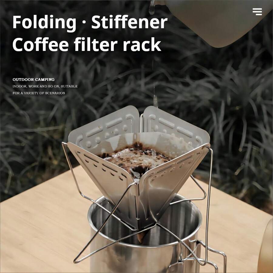 Outdoor Camping Portable Folding Funnel Coffee Drip Rack Filter Cup