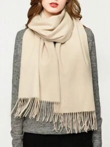 FADZOYLE 1pc Wool Women's Winter Scarf Silky Soft Pashmina Feel Shawls And Wraps For Wedding And Gift Evening Dresses Travel Office Large Solid Color Tassel Scarves