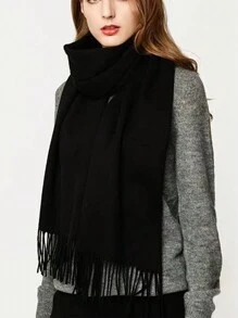 FADZOYLE 1pc Wool Women's Winter Scarf Silky Soft Pashmina Feel Shawls And Wraps For Wedding And Gift Evening Dresses Travel Office Large Solid Color Tassel Scarves