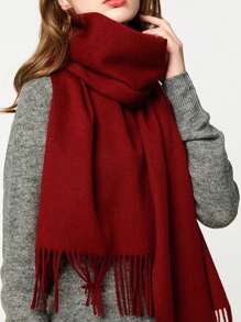 FADZOYLE 1pc Wool Women's Winter Scarf Silky Soft Pashmina Feel Shawls And Wraps For Wedding And Gift Evening Dresses Travel Office Large Solid Color Tassel Scarves