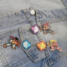 带有经典卡通图案的时尚多功能动漫别针，用于包包和衣服的合金胸针 - 彩色 - 查看 8