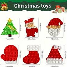 6 món đồ chơi giải tỏa căng thẳng Giáng sinh, đồ chơi giải tỏa căng thẳng bằng bong bóng cảm giác silicon, đồ chơi giải tỏa căng thẳng ADHD, đồ trang trí và quà tặng trò chơi tiệc theo chủ đề nhiều màu sắc - 6 miếng/kiểu hỗn hợp - Xem 3